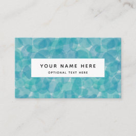 Cartão De Visita Padrão de Pontos de Água Azul Teal abstrato