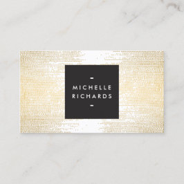 Cartão De Visita Padrão de Pontos de Confetti Dourado Faux Moderno