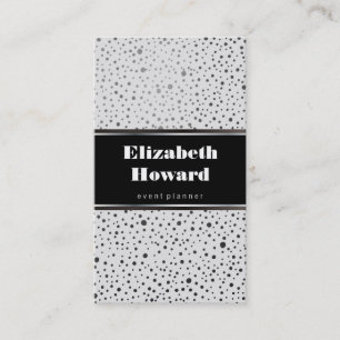 Cartão De Visita Padrão de pontos metálicos branco