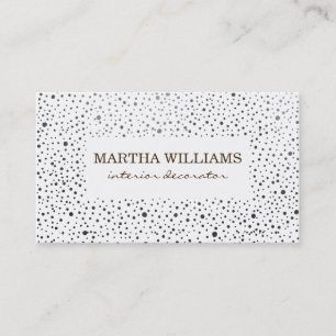 Cartão De Visita Padrão de pontos metálicos branco