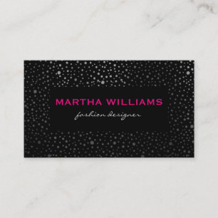 Cartão De Visita Padrão de pontos metálicos preto