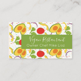 Cartão De Visita Padrão de Salada do Restaurante Vegan