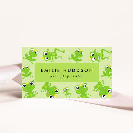 Cartão De Visita Padrão de sapo, Centro de Reprodução de Crianças, 