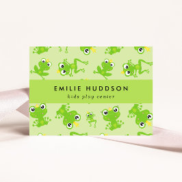 Cartão De Visita Padrão de sapo, Centro de Reprodução de Crianças, 