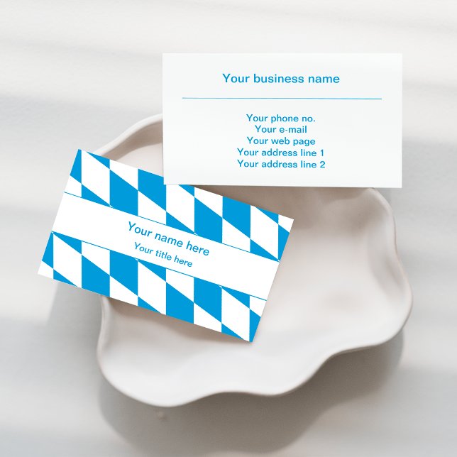 Cartão De Visita Padrão de Sinalizador Baviera Azul e Branco (Criador carregado)