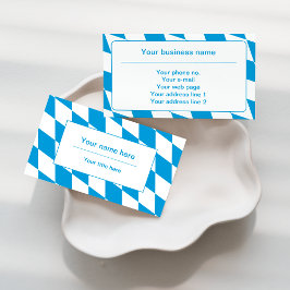 Cartão De Visita Padrão de Sinalizador Baviera Azul e Branco