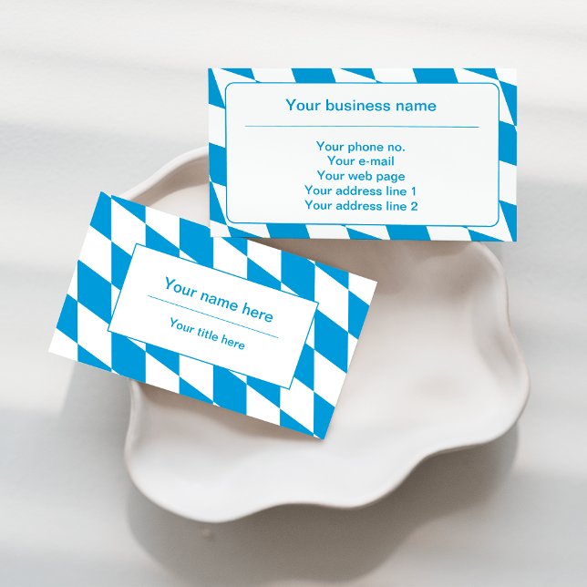 Cartão De Visita Padrão de Sinalizador Baviera Azul e Branco (Criador carregado)