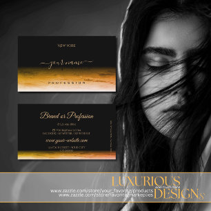 Cartão De Visita Padrão de sombra do Mármaco Negro e Laranja Mode