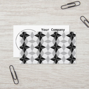 Cartão De Visita Padrão de Starbust e Rhombus preto e Cinza