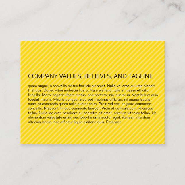 Cartão De Visita Padrão de Stripes (Amarelo) (Frente)