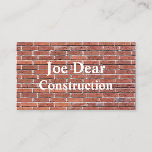 Cartão De Visita Padrão de tijolos para construtores, rooferas, co