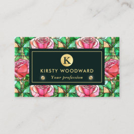 Cartão De Visita Padrão de Vidro Mantido Rosa Rosa Rosa Rosa Invers