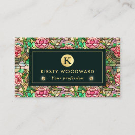 Cartão De Visita Padrão de Vidro Mantido Rosa Rosa Rosa Rosa Invers