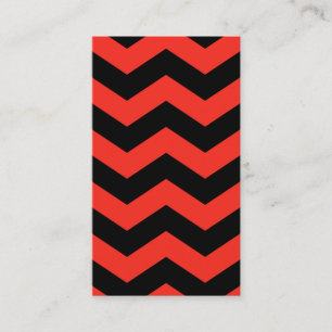 Cartão De Visita Padrão de Zig Vermelho e Preto