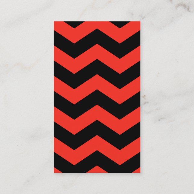 Cartão De Visita Padrão de Zig Vermelho e Preto (Frente)