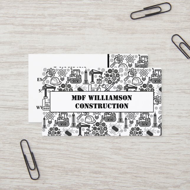 Cartão De Visita Padrão do Engenheiro de arquitetura Blueprint (Frente/Verso In Situ)