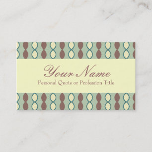 Cartão De Visita Padrão do Green Tan e do Brown Retro 70