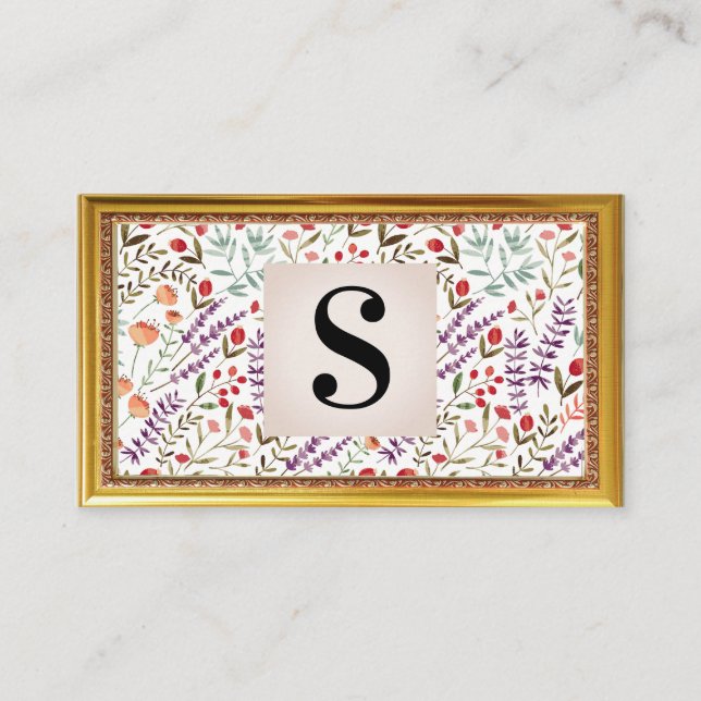 Cartão De Visita Padrão do primavera Garden Flower | Quadro antigo (Frente)