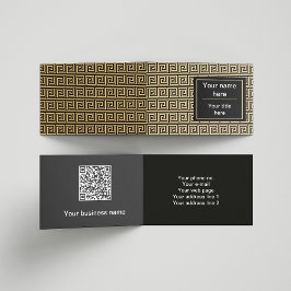 Cartão De Visita Padrão dos Quadrados-Chave Gregos Meander Brown