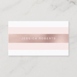 Cartão De Visita Padrão Elegante Rosa Gold Foil Blush Pink Stripes