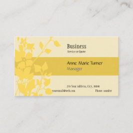 Cartão De Visita Padrão Floral Amarelo de Promocional Moderno