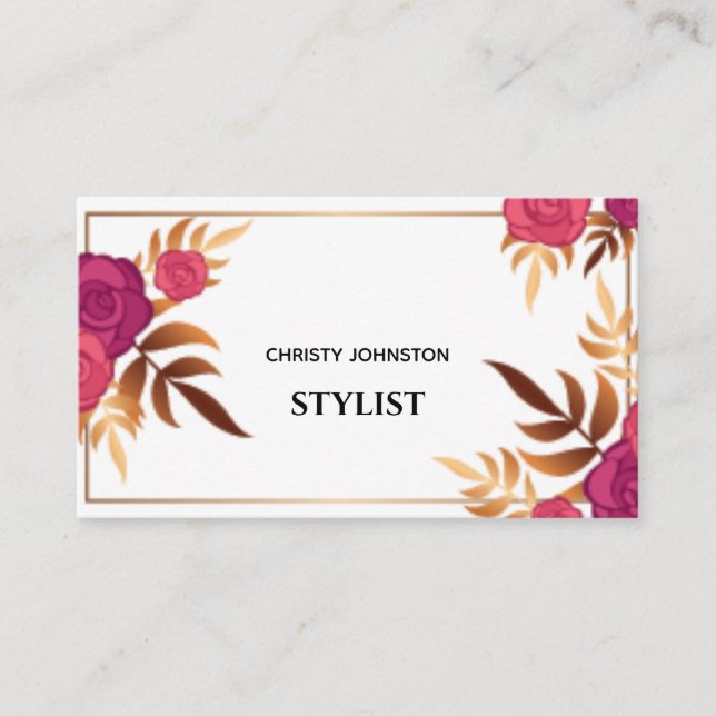 Cartão De Visita Padrão floral de água com moderna tendência única (Frente)