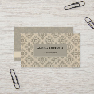 Cartão De Visita Padrão Floral Elegante Clássica Retro