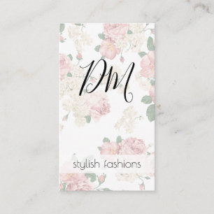 Cartão De Visita Padrão Floral Elegante Vintage