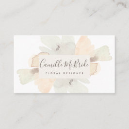 Cartão De Visita Padrão Floral Feminino Pintado à Mão em Aquarela B