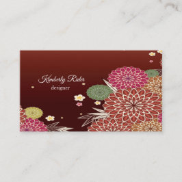 Cartão De Visita Padrão Floral Japonês