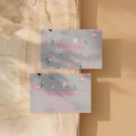 Cartão De Visita Padrão Floral Moderno | Elegante e profissional