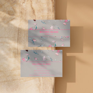 Cartão De Visita Padrão Floral Moderno Elegante e profissional