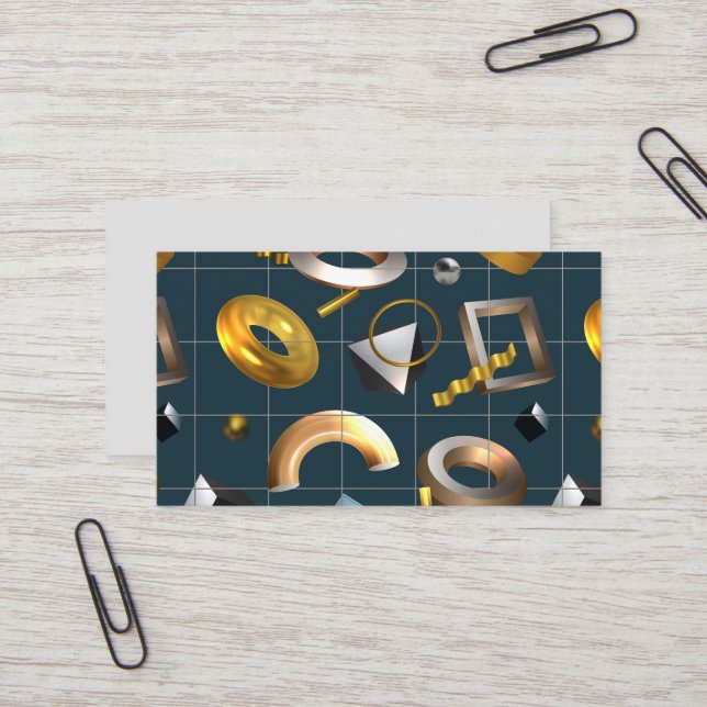 Cartão De Visita Padrão Geométrico 3D (Frente/Verso In Situ)