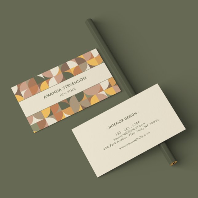 Cartão De Visita Padrão geométrico colorido (Criador carregado)