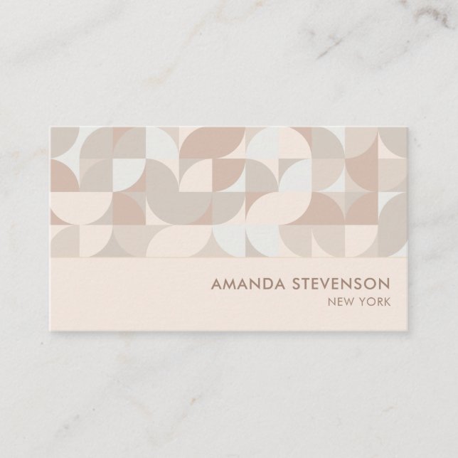 Cartão De Visita Padrão geométrico de cor neutra II (Frente)