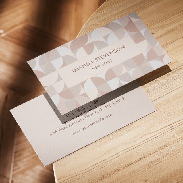 Cartão De Visita Padrão geométrico de cor neutra II (Criador carregado)