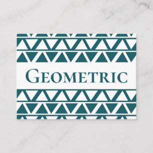 Cartão De Visita Padrão Geométrico de Stripes de Triângulo Branco A