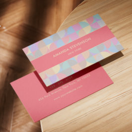 Cartão De Visita Padrão geométrico do Pastel