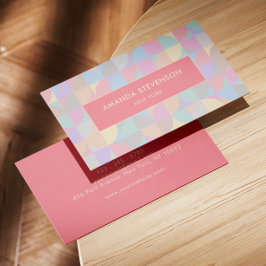 Cartão De Visita Padrão geométrico do Pastel