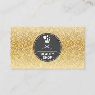 Cartão De Visita Padrão Geométrico  Maquiagem e tesouras