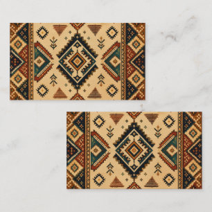 Cartão de Visita Padrão Geométrico Tribal Boho   F