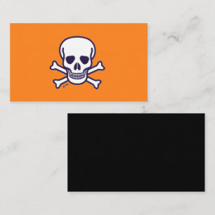 Cartão de visita padrão laranja e preto Skull n Bo