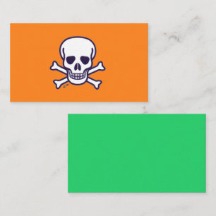 Cartão de visita padrão laranja verde Skull n Bone