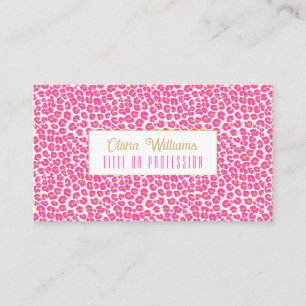 Cartão De Visita Padrão-Leopardo Dourado Rosa-Quente