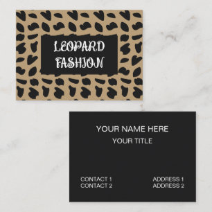Cartão De Visita Padrão-Leopardo Moderno da Moda Leopardo