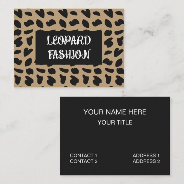Cartão De Visita Padrão-Leopardo Moderno da Moda Leopardo (Frente/Verso)