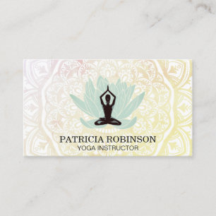 Cartão De Visita Padrão Mandala Flor Lotus