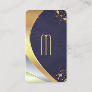 Cartão De Visita Padrão Mandala   Monograma Elegante   Camadas de M