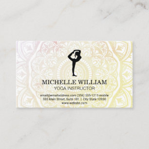 Cartão De Visita Padrão Mandala  Yoga Stretch Pose