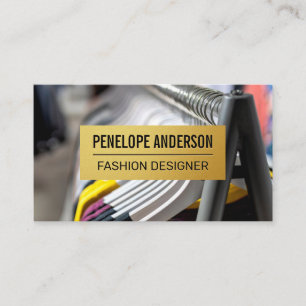 Cartão De Visita Padrão Metálico Dourado  Piso de vestuário